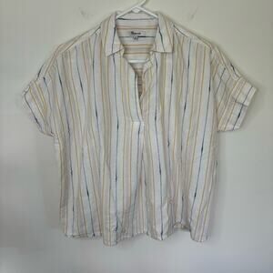Madewell Striped Blouse in White and Yellow